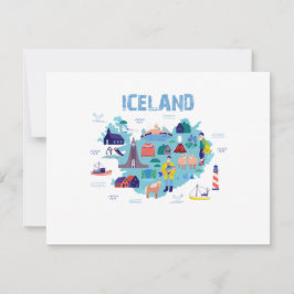 Cartão RSVP Iceland map