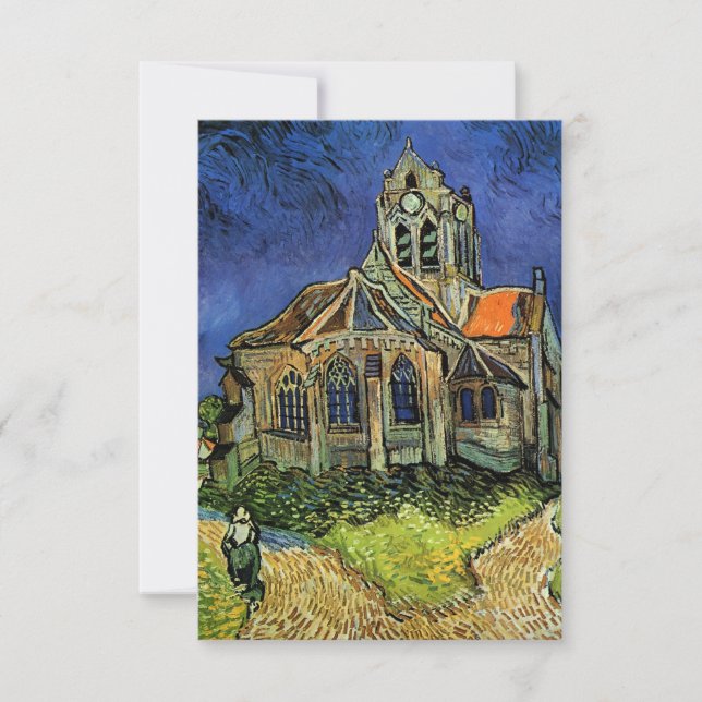 Cartão RSVP Igreja em Auvers pelo Casamento Vincent van Gogh (Frente)