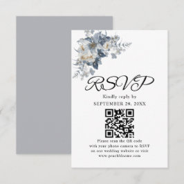 Cartão RSVP ilustração em aquarela rústica de um floral