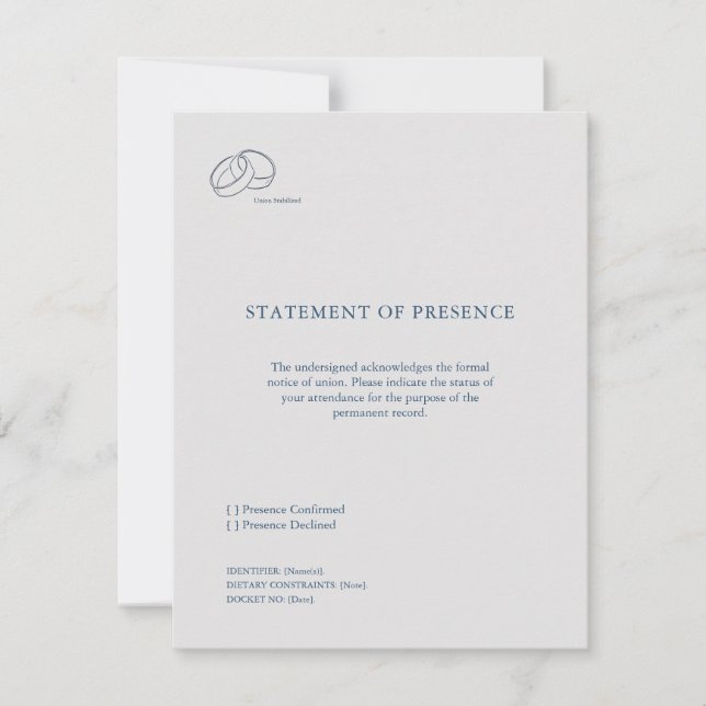 Cartão RSVP Interlocking Rings- Union Response Card (Frente)