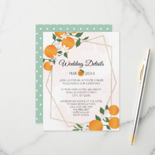 Cartão RSVP Invólucro de Detalhes do Casamento de Citros Laran