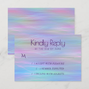 Cartão RSVP Iridescência Whimsical   Pastel Rainbow Watercolo