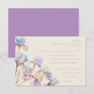 Cartão RSVP Iris Floral Elegante