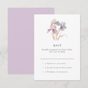 Cartão RSVP Iris Floral Mínima Elegante
