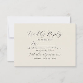Cartão RSVP Ivory Floral Monogram Wedding