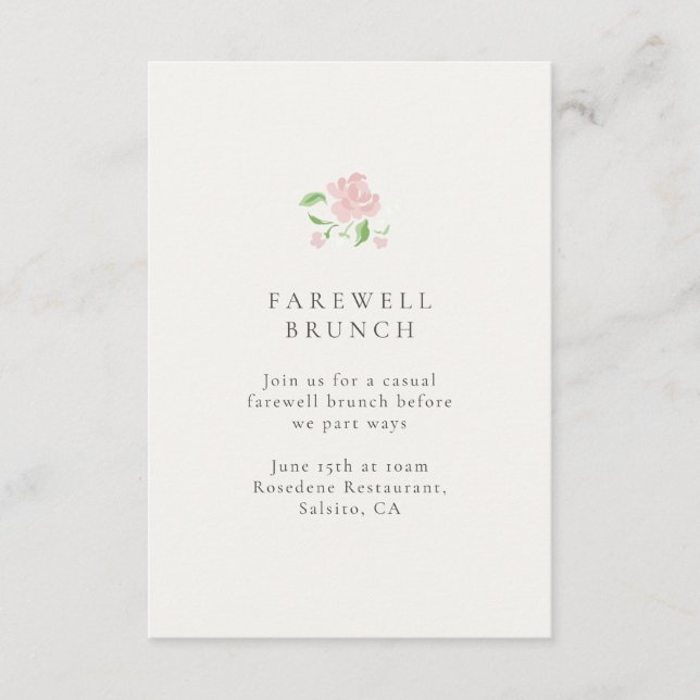 Cartão RSVP Ivory| Floral Rose Wedding Farewell Brunch Card (Frente)