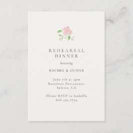 Cartão RSVP Ivory| Floral Rose Wedding Rehearsal Dinner Card