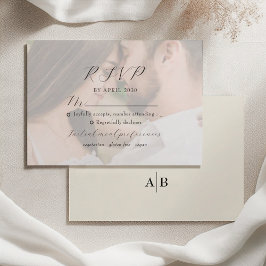 Cartão RSVP Ivory Photo Wedding