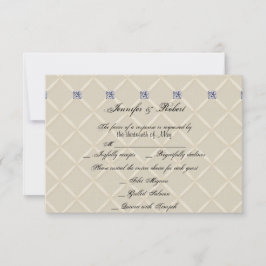 Cartão RSVP Ivory Quilling Bling Posh Wedding Response Card
