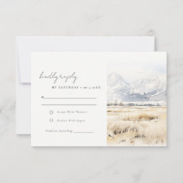 Cartão RSVP Jackson Hole Wyoming Watercolor Landscape Wedding