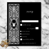 Janto de Casamento Branco Negro de Aranha-Gótica