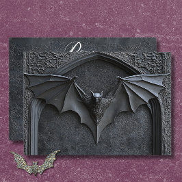 Cartão RSVP Janto de Casamento de Bat e Arch Preto do Hallowee