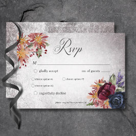 Cartão RSVP Janto de Casamento de Halloween Rustic Colors