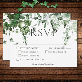 Cartão RSVP Janto de Casamento Rustic Ivy & Sage Greenery