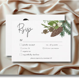 Cartão RSVP Janto Russo Winter Nature & Pine