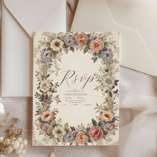 Cartão RSVP Jardim Botânico Casamento Art Nouveau