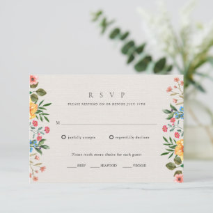 Cartão RSVP Jardim de Flores Silvestres Casamento Floral