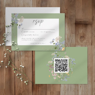 Cartão RSVP Jardim de Flores Silvestres de Salvia Casamento El