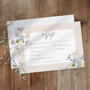 Cartão RSVP Jardim de Flores Silvestres Elegantes Casamento Cr