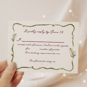 Cartão RSVP Jardim Romântico Toscano Casamento Floral Capricho