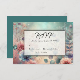 Cartão RSVP Jardim Secreto no Brilho da Noite