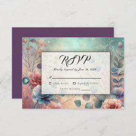 Cartão RSVP Jardim Secreto no Brilho da Noite