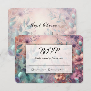 Cartão RSVP Jardim Secreto no Brilho da Noite de Casamento