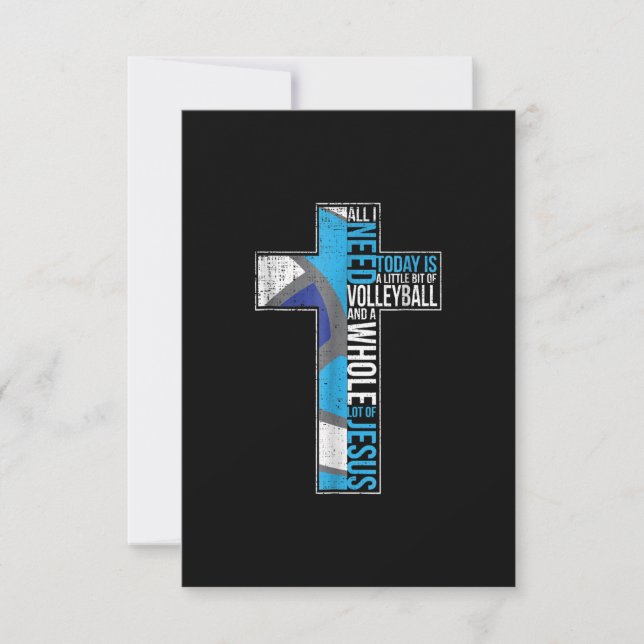 Cartão RSVP Jesus Amor |Só Preciso De Um Pouco De Voleibol (Frente)