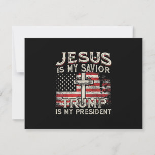 Cartão RSVP Jesus é o meu salvador é o meu presidente american