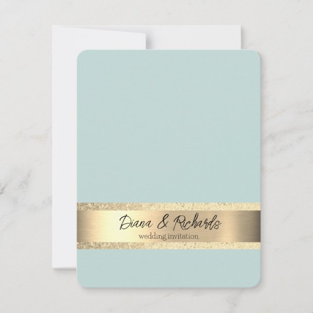 Cartão RSVP Jet Stream Gold Foil Rustic Weditation (Frente)