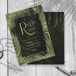 Cartão RSVP Jewel Palm Leaf Green ID830