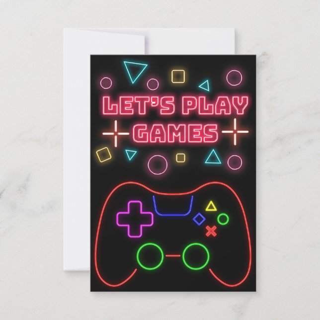 Cartão RSVP Jogos de Lets Play Games (Frente)