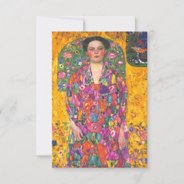 Cartão RSVP Klimt Retrato de Eugenia Primavesi (Frente)