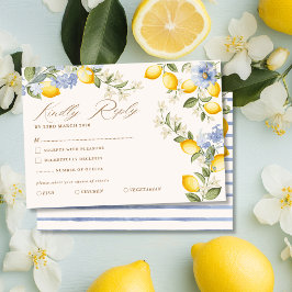 Cartão RSVP La Dolce Vita Lemon Citrus Mediterranean Wedding