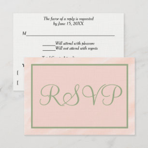 Cartão RSVP Lâmpada suave e cor verde de salga