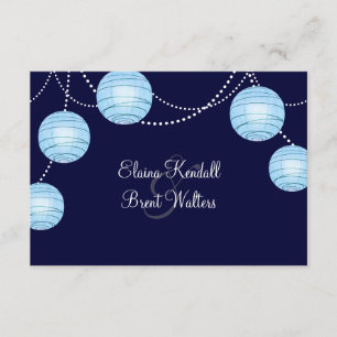 Cartão RSVP Lanternas do Partido da Noite em Azul