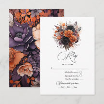 Laranja Queimado, Roxo Escuro e Casamento Floral P