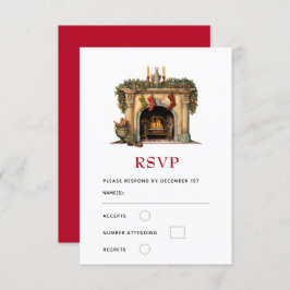 Cartão RSVP Lareira Vitoriana Cozy