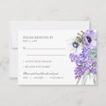Larissa Floral Roxo Escolha de Refeição Casamento