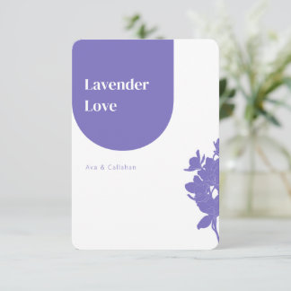 Cartão RSVP Lavanda Chic Amor Casamento Roxo Moderno