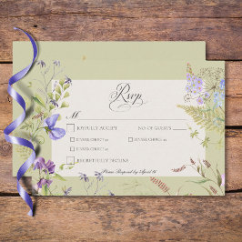 Cartão RSVP Lavanda russa e Sage Wildflower Janto