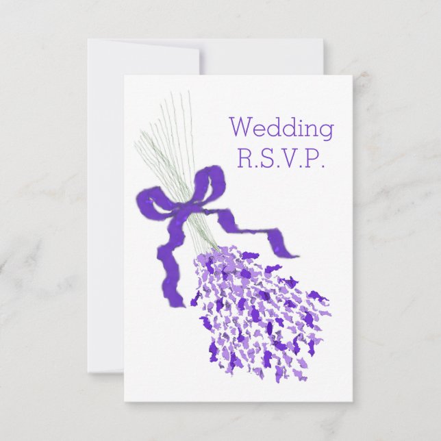 Cartão RSVP Lavanda Wedding (Frente)