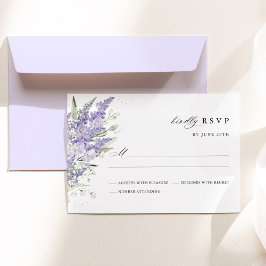 Cartão RSVP Lavender & Sage Green Floral Watercolor Wedding