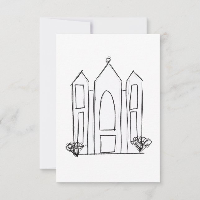 Cartão RSVP LDS Salt Lake City Temple simples mormon moderno (Frente)