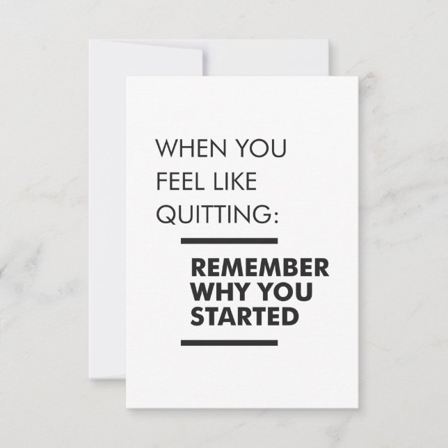 Cartão RSVP Lembre-se do motivo pelo qual você começou - Worko (Frente)