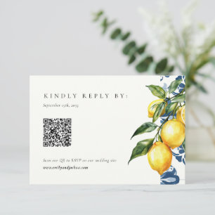 Cartão RSVP Lemon Citrus Positano - Casamento Italiano Código 