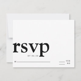 Cartão RSVP letras negrito simples e brancas minimalistas