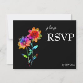 Cartão RSVP 🌈 LGBTQ Budget  Petals & Pride 