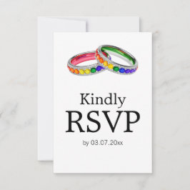 Cartão RSVP 🌈 🐦 LGBTQ Entrelaçados no Orgulho – Clássico