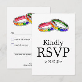 Cartão RSVP 🌈 🐦 LGBTQ Entrelaçados no Orgulho – Clássico